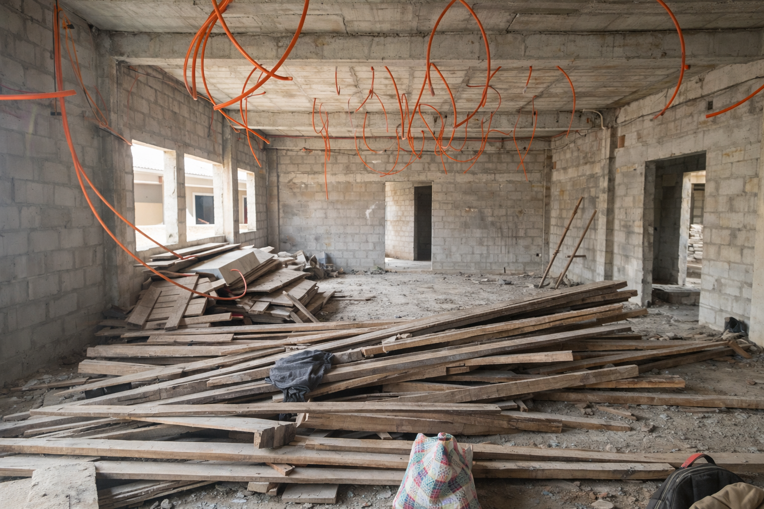 Afagnan interni in costruzione